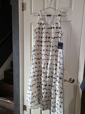 Simply Vera Vera Wang White & Black Tie-Dye Maxi Dress